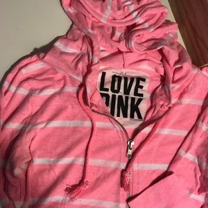 GREAT CONDITION BEACH THIN VICTORIA'S PINK HOODIE